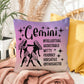 Gemini zodiac pillow with duality-inspired design for indoor and outdoor use