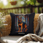 Black & Red German Shepherd Stained Glass Pillow, custom dog art gift for pet lovers