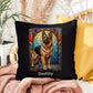 Black & Tan German Shepherd Pillow, personalized stained glass art dog lover gift