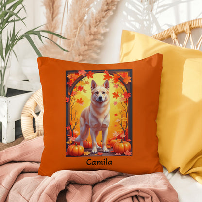 German Shepherd Cream Coat Pillow, Personalized Indoor Outdoor Dog Cushion, Water-Resistant