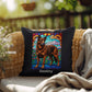 Liver German Shepherd Pillow, custom stained glass design, dog lover gift for home