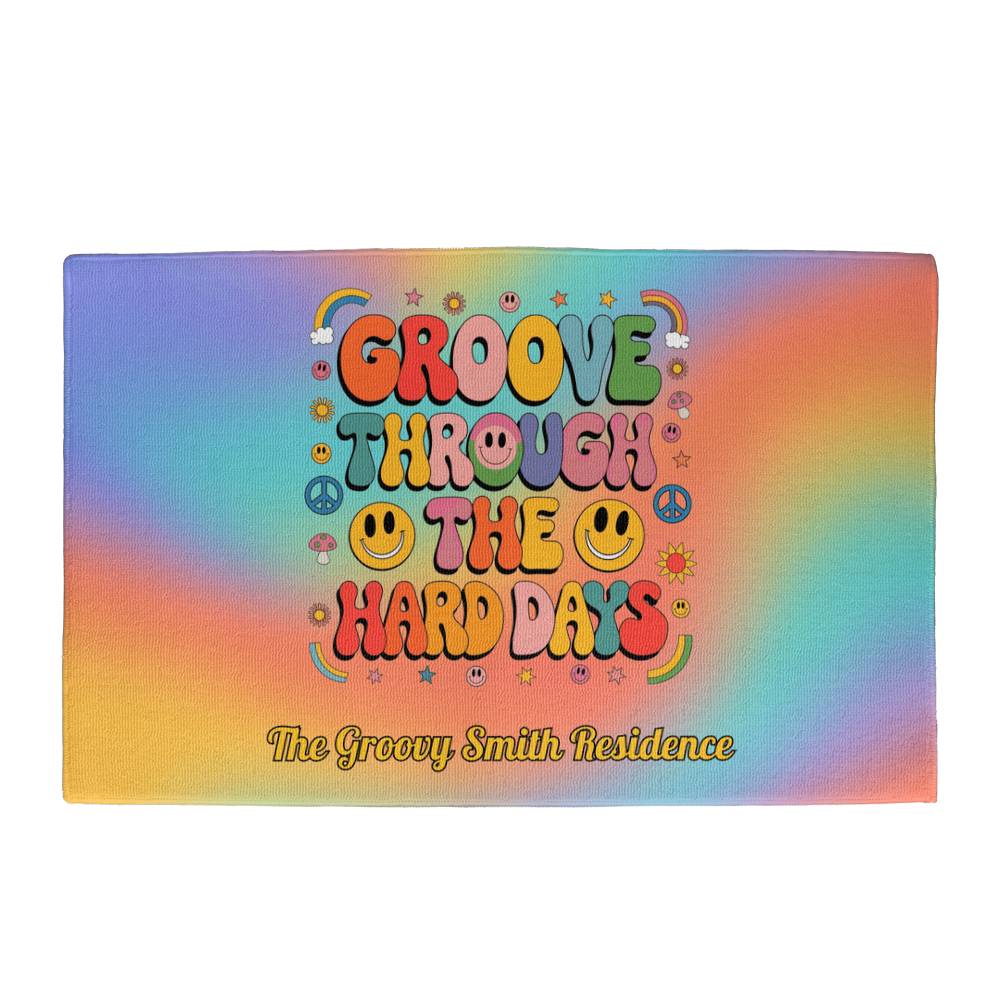 Groove Through the Hard Days - Custom Welcome Mat for Mental Health & Burnout Recovery - MySisterIsASurvivor