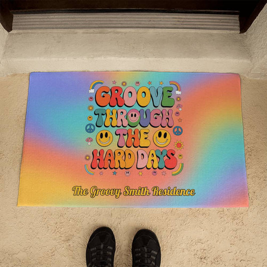 Groove Through the Hard Days - Custom Welcome Mat for Mental Health & Burnout Recovery - MySisterIsASurvivor