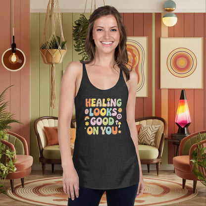Healing Happens, Man - Personalized 70s Mental Health Tank, Self - Care Shirt - MySisterIsASurvivor
