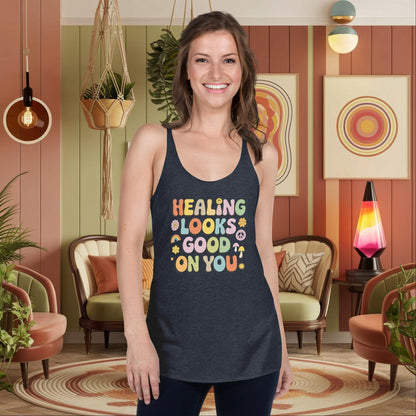Healing Happens, Man - Personalized 70s Mental Health Tank, Self - Care Shirt - MySisterIsASurvivor