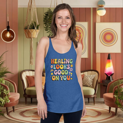 Healing Happens, Man - Personalized 70s Mental Health Tank, Self - Care Shirt - MySisterIsASurvivor