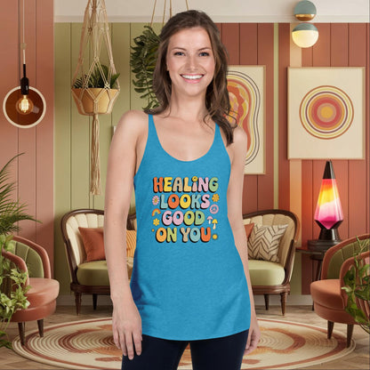 Healing Happens, Man - Personalized 70s Mental Health Tank, Self - Care Shirt - MySisterIsASurvivor