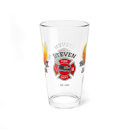 Helmets off, let’s talk – firefighter support pint glass promoting open conversation and mental health care. - MySisterIsASurvivor