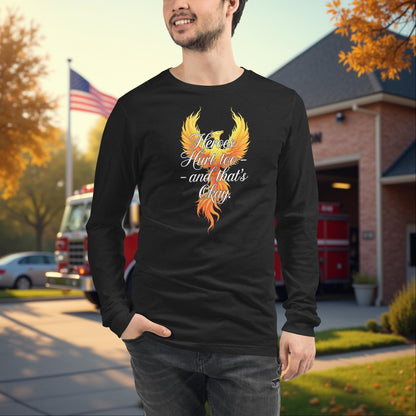 Heroes Hurt Too - Firefighter Resilience and Mental Health Long Sleeve Tee, Support Gift Shirt - MySisterIsASurvivor