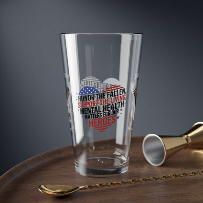 Honor The Fallen pint glass engraved for Memorial Day - tribute gift for veterans and fallen heroes