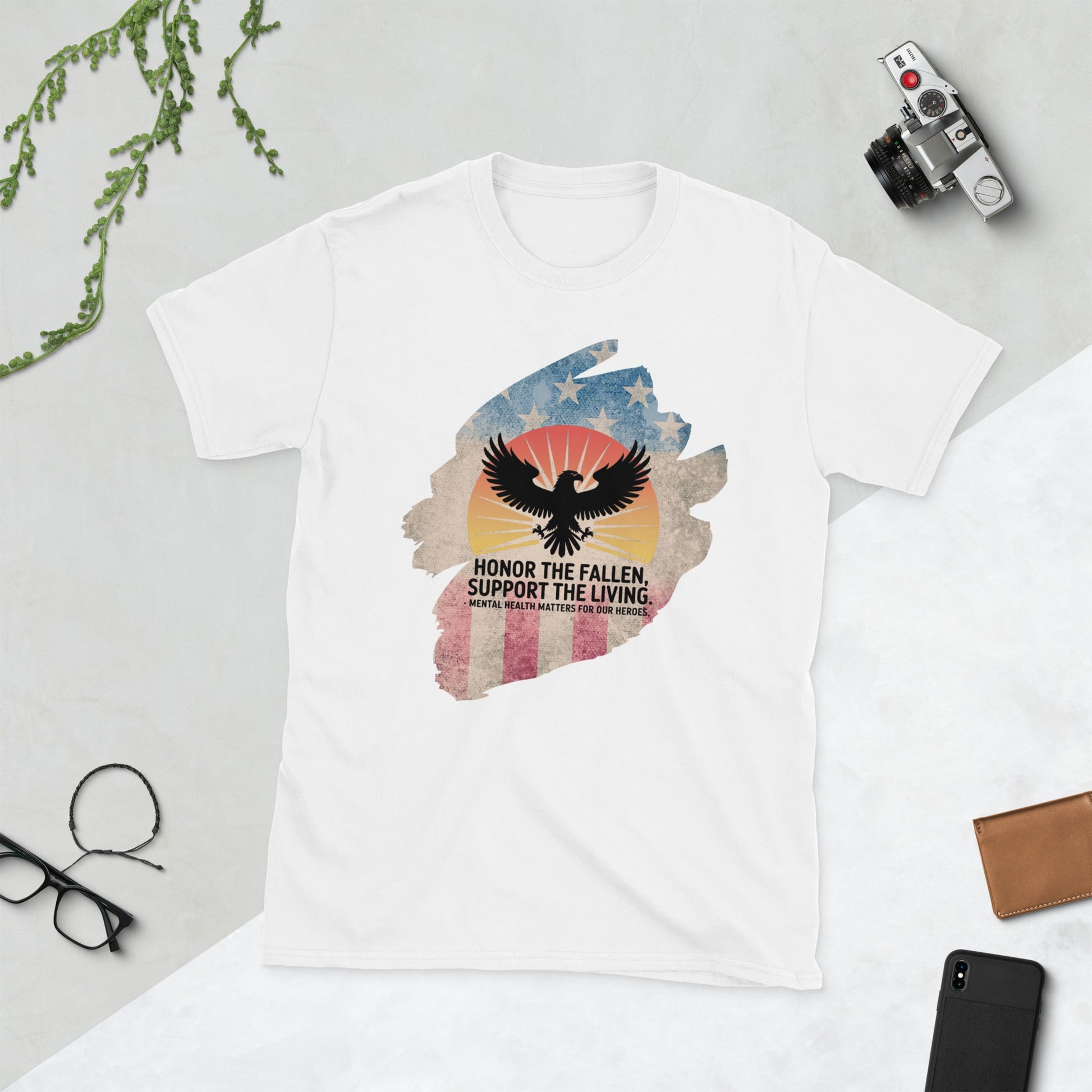 Honor The Fallen, Support The Living T-Shirt | Veteran Tribute Gift | PTSD Awareness Shirt | Memorial Day Tee | Mental Health Support Unisex Shirt