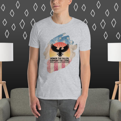 Honor The Fallen, Support The Living T-Shirt | Veteran Tribute Gift | PTSD Awareness Shirt | Memorial Day Tee | Mental Health Support Unisex Shirt