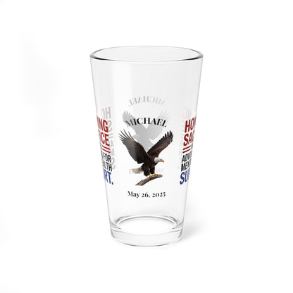 Honoring Sacrifice pint glass for Memorial Day - personalized veteran remembrance and support glassware