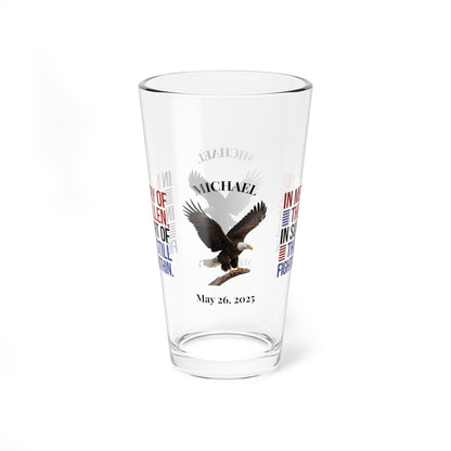 In Memory Of The Fallen pint glass - patriotic barware gift for Memorial Day and veteran remembrance