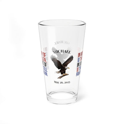 In Memory Of The Fallen pint glass - patriotic barware gift for Memorial Day and veteran remembrance
