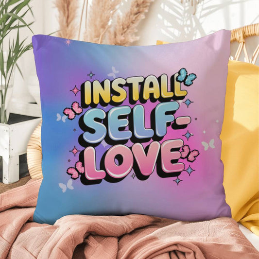 Install Self-Love.exe Y2K mental health pillow custom name self-care gift - MySisterIsASurvivor