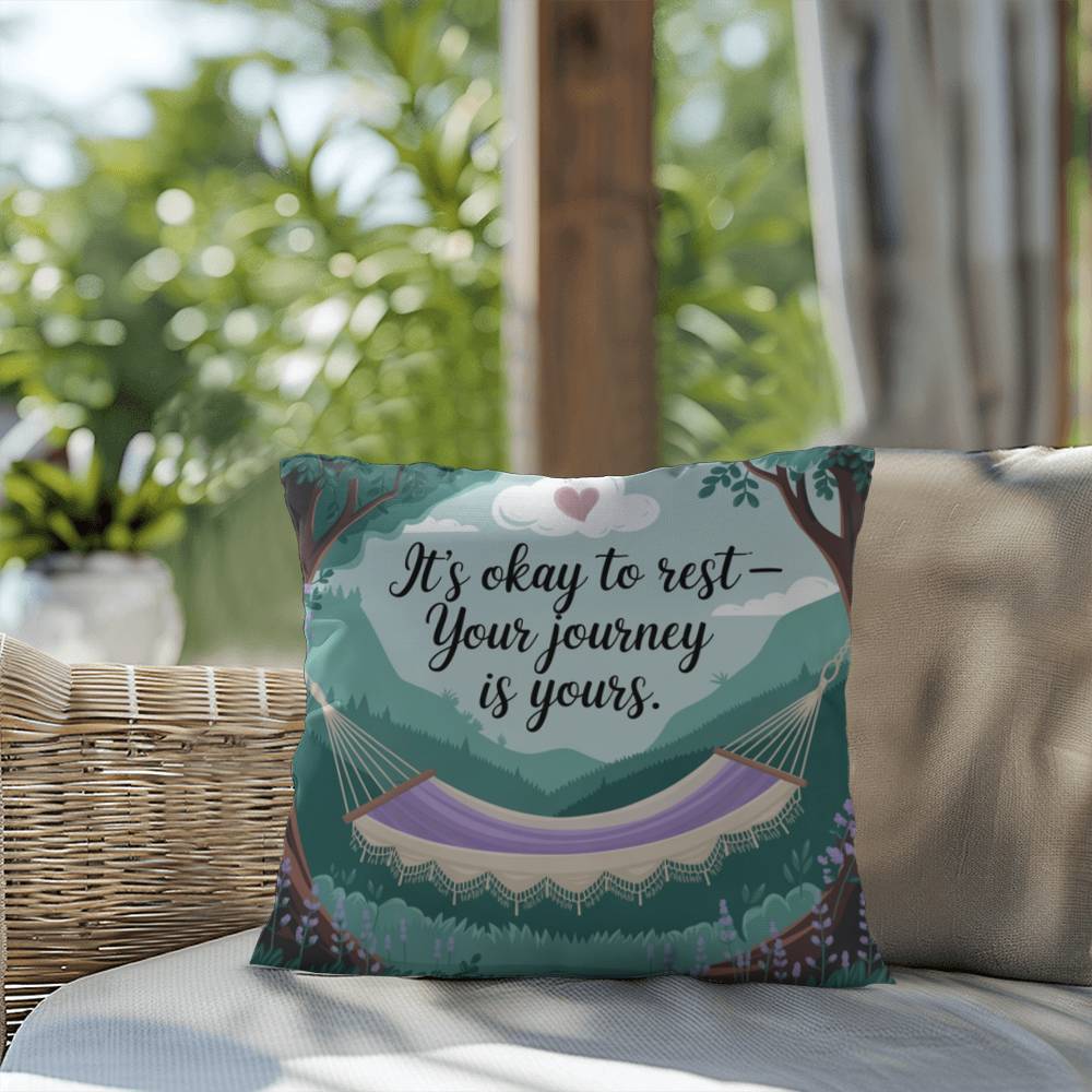 It's Okay To Rest - Your Journey Is Yours: Indoor/Outdoor Pillow Self-Care for Relaxation, Mindfulness & Emotional Wellness