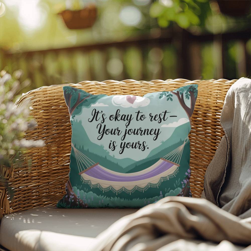 It's Okay To Rest - Your Journey Is Yours: Indoor/Outdoor Pillow Self-Care for Relaxation, Mindfulness & Emotional Wellness