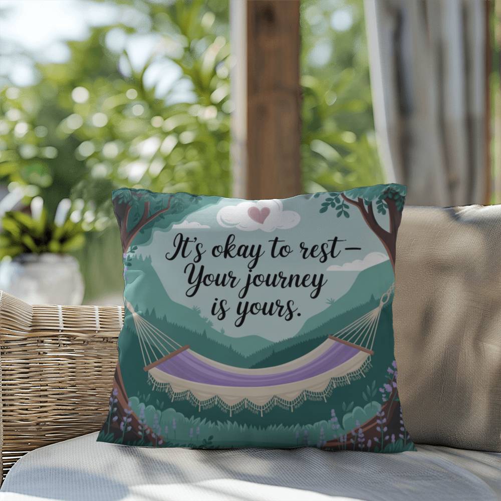 It's Okay To Rest - Your Journey Is Yours: Indoor/Outdoor Pillow Self-Care for Relaxation, Mindfulness & Emotional Wellness