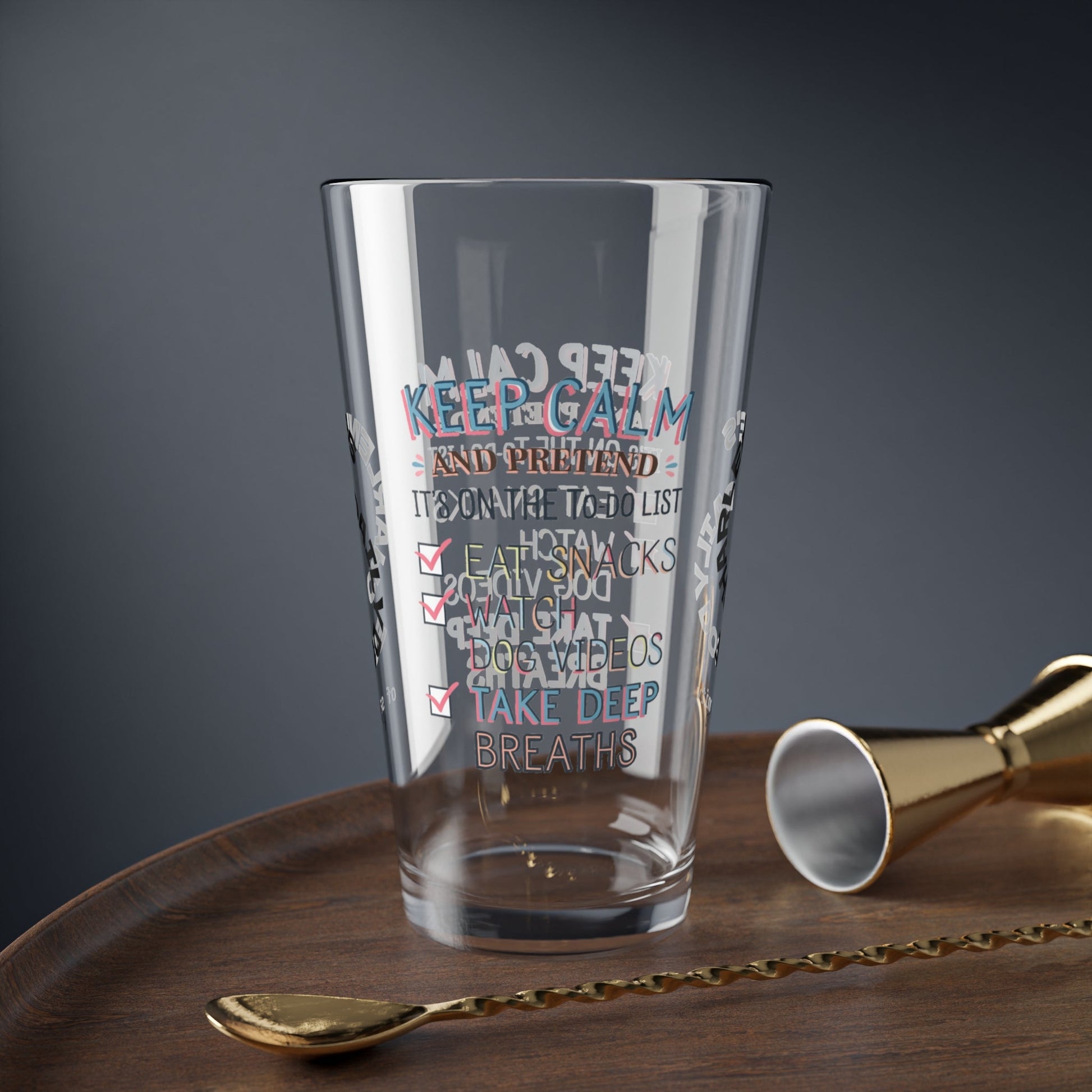 Keep Calm And Pretend - Personalized Funny Pint Glass, Sassy Drinkware with Attitude, Daily Dose of Attitude and Humor