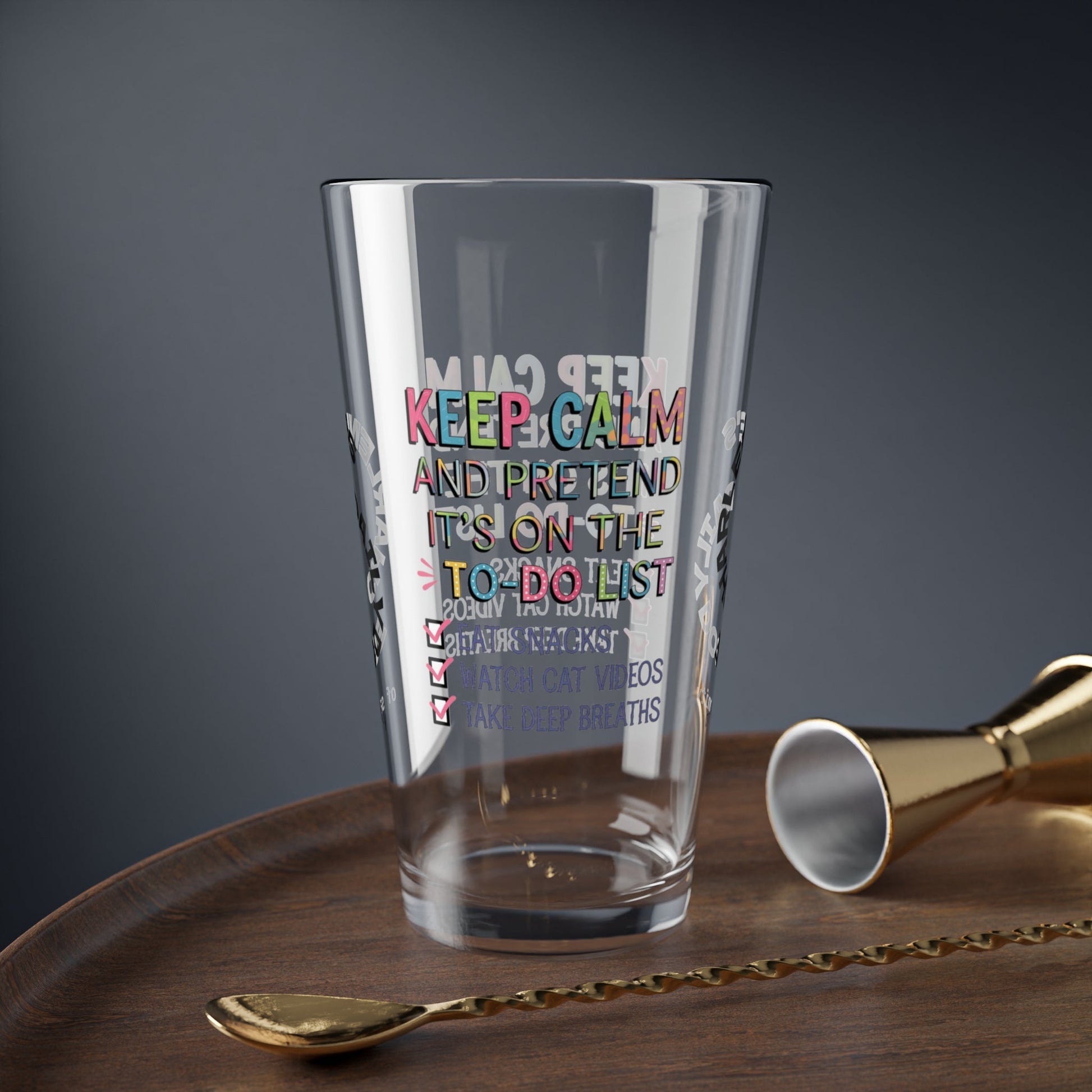 Keep Calm And Pretend - Personalized Funny Pint Glass, Sassy Drinkware with Attitude, Daily Dose of Attitude and Humor