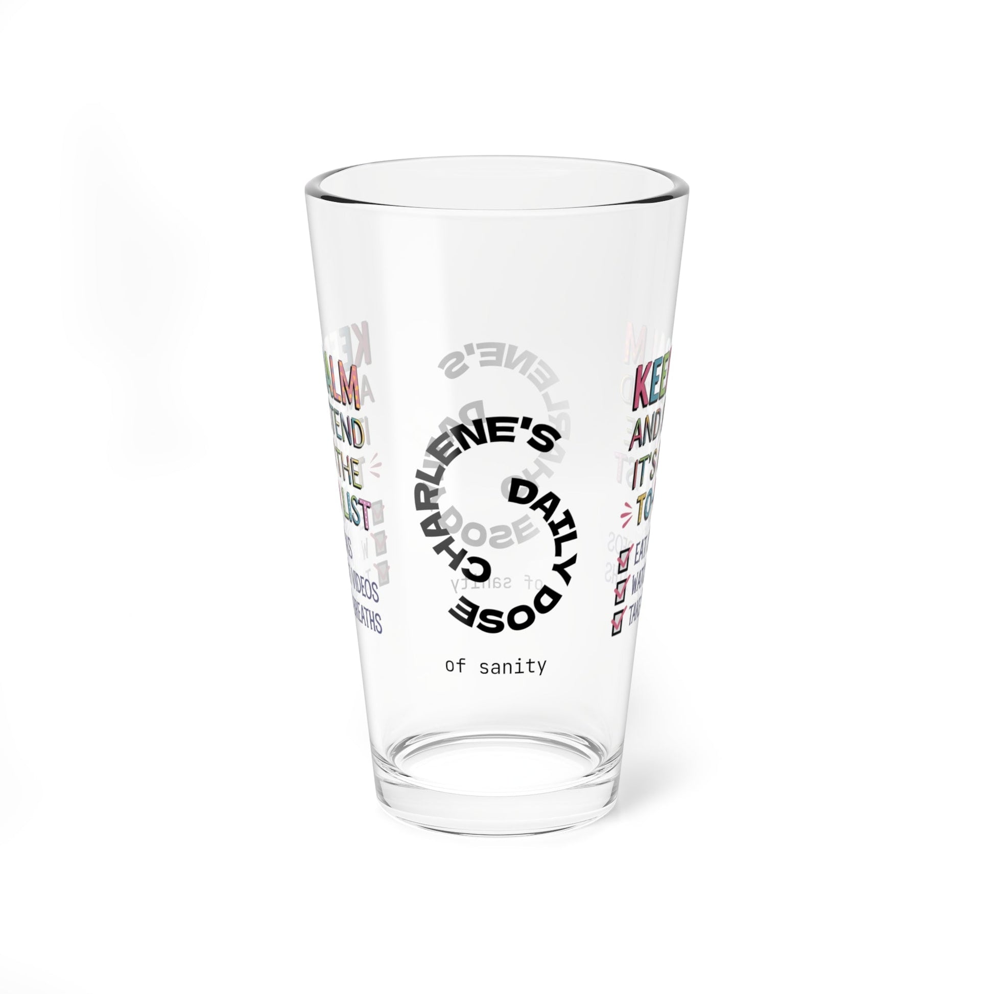 Keep Calm And Pretend - Personalized Funny Pint Glass, Sassy Drinkware with Attitude, Daily Dose of Attitude and Humor