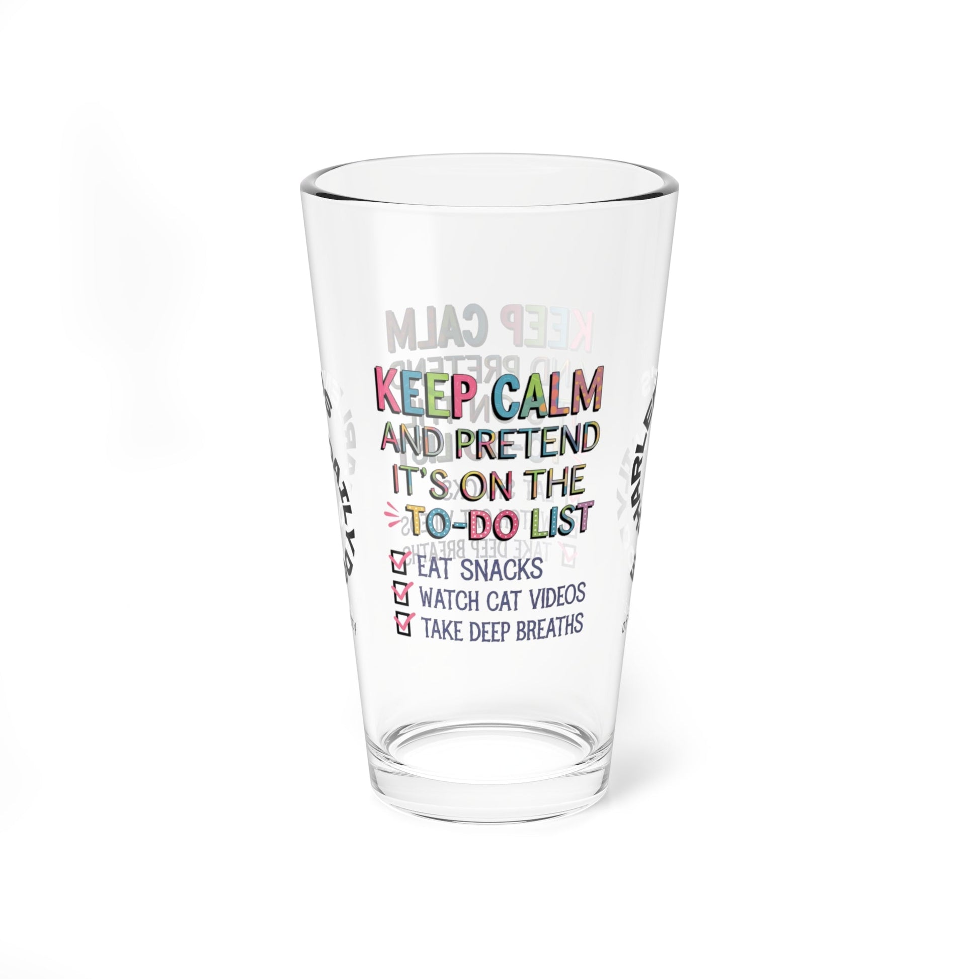 Keep Calm And Pretend - Personalized Funny Pint Glass, Sassy Drinkware with Attitude, Daily Dose of Attitude and Humor