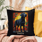 Black Labrador Retriever Stained Glass Pillow, personalized indoor/outdoor dog art