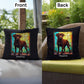 Chocolate Labrador Retriever Pillow, custom stained glass art for indoor/outdoor décor