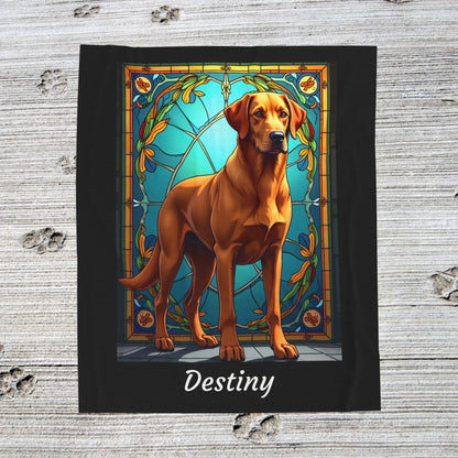 Labrador Retriever Fox Red Coat Blanket, Velveteen Plush Custom Dog Art Throw, Unique Gift for Lab Lovers