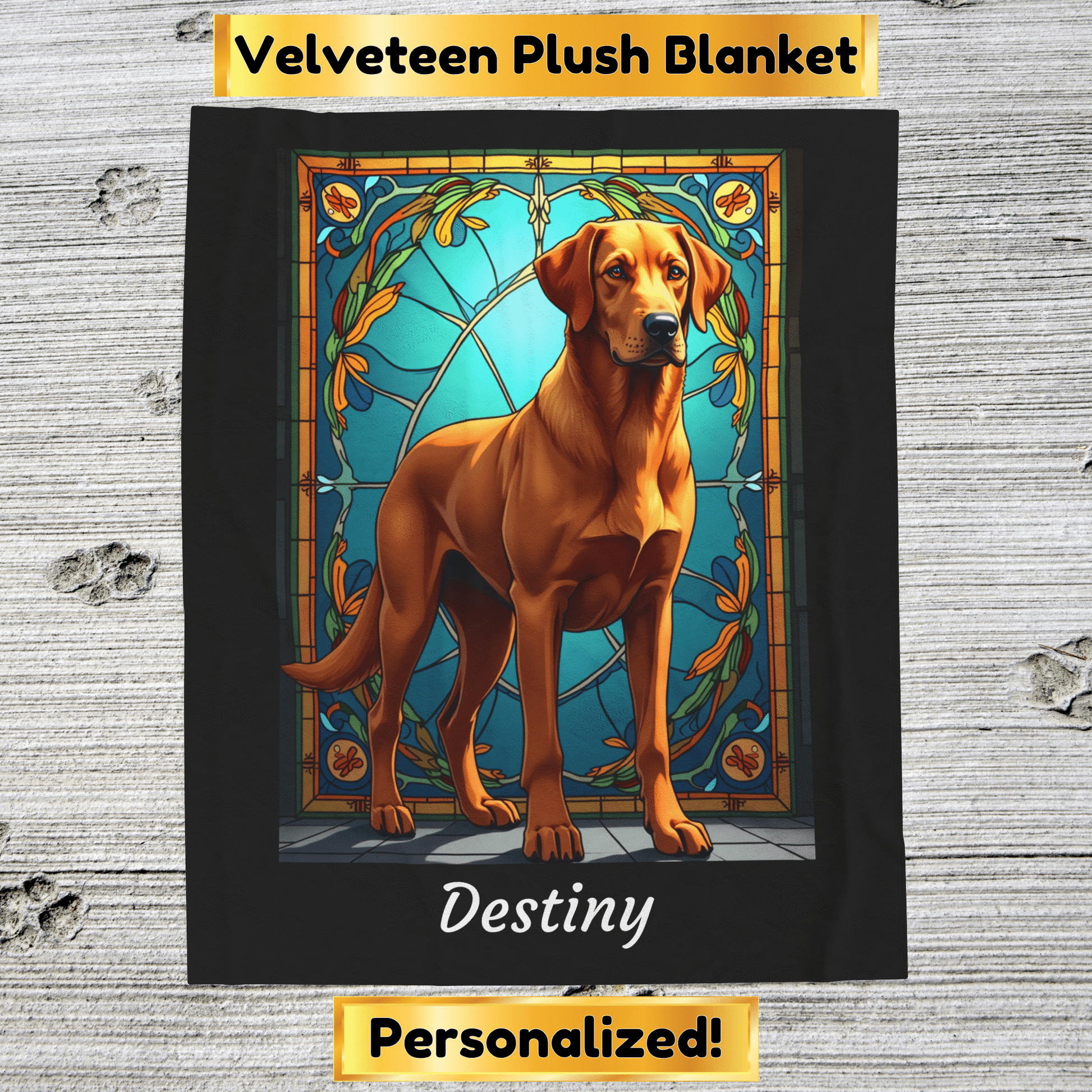 Labrador Retriever Fox Red Coat Blanket, Velveteen Plush Custom Dog Art Throw, Unique Gift for Lab Lovers