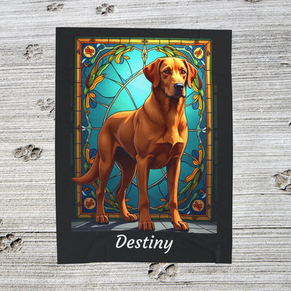 Labrador Retriever Fox Red Coat Blanket, Velveteen Plush Custom Dog Art Throw, Unique Gift for Lab Lovers