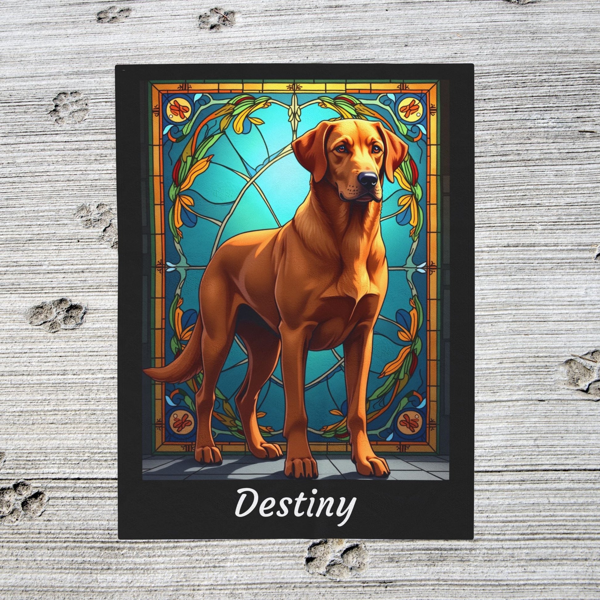 Labrador Retriever Fox Red Coat Blanket, Velveteen Plush Custom Dog Art Throw, Unique Gift for Lab Lovers