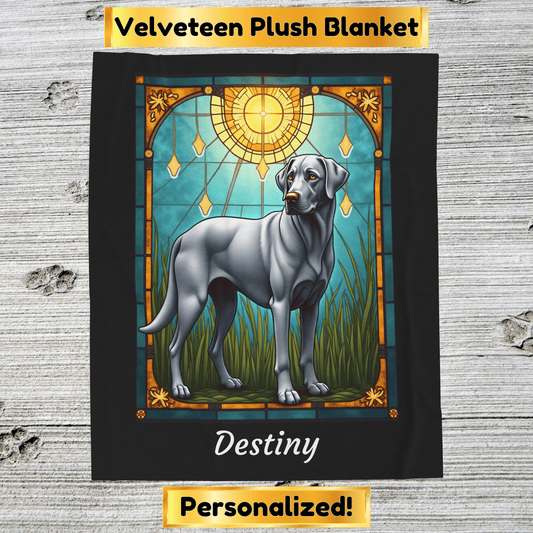 Labrador Retriever Silver Coat Blanket, Velveteen Plush Custom Dog Lover Throw, Personalized Gift
