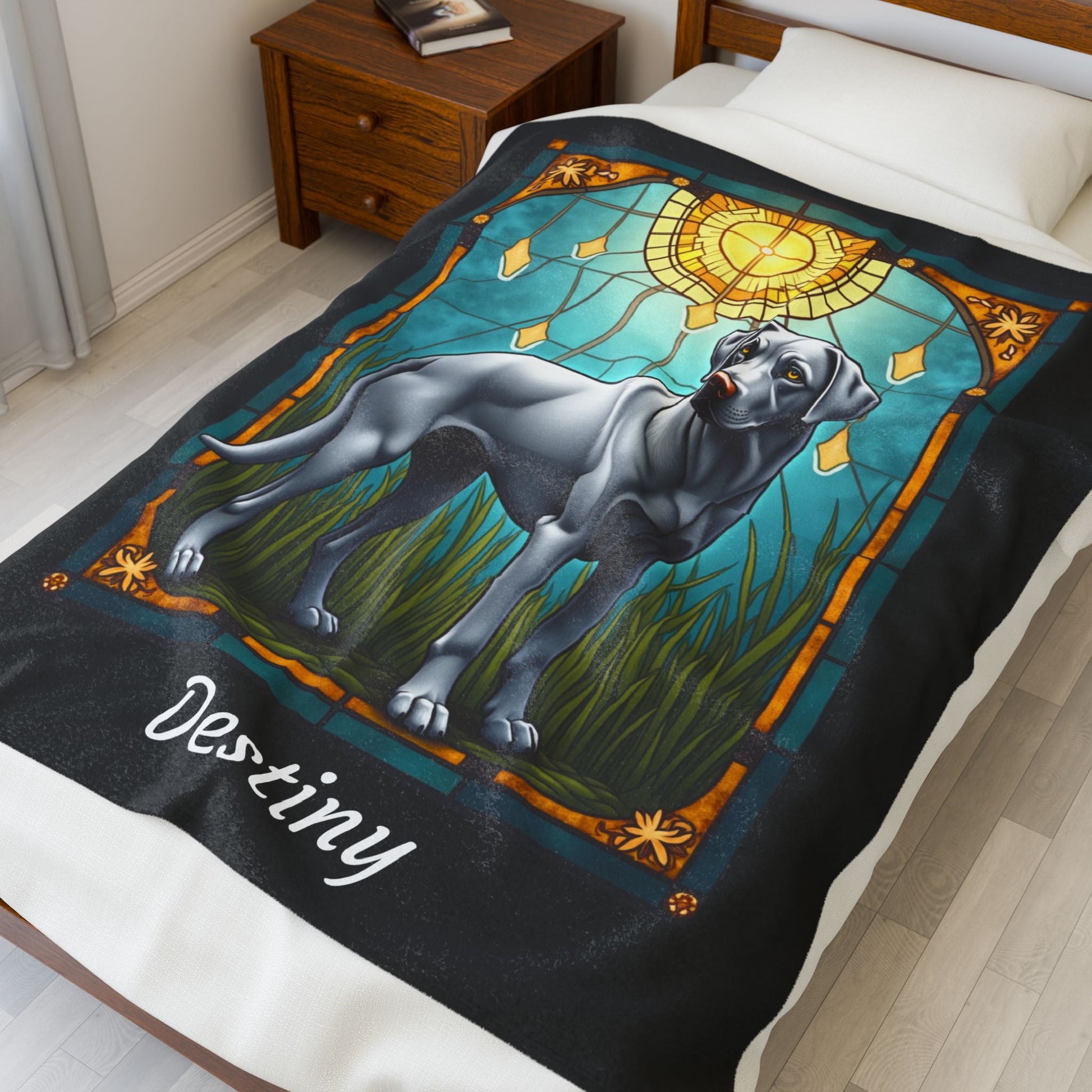 Labrador Retriever Silver Coat Blanket, Velveteen Plush Custom Dog Lover Throw, Personalized Gift