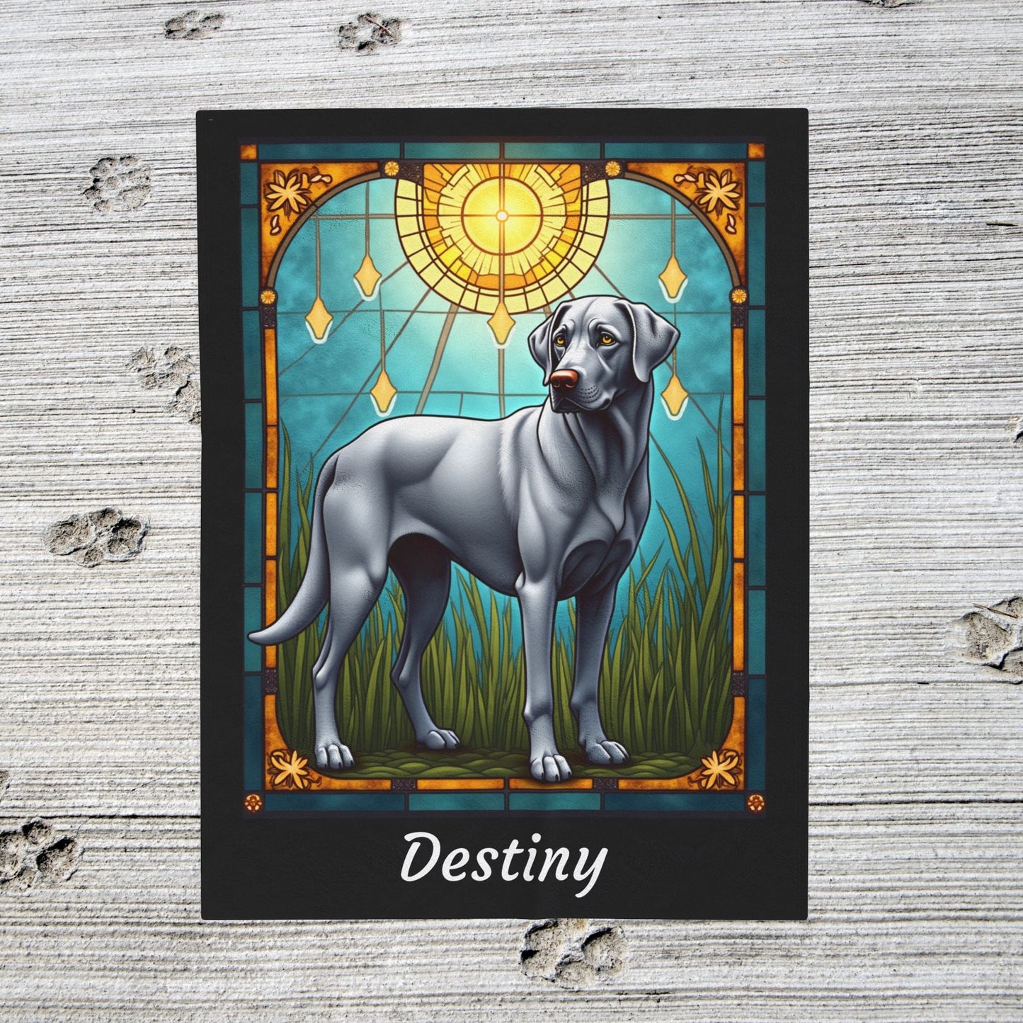 Labrador Retriever Silver Coat Blanket, Velveteen Plush Custom Dog Lover Throw, Personalized Gift