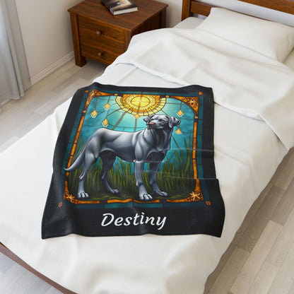 Labrador Retriever Silver Coat Blanket, Velveteen Plush Custom Dog Lover Throw, Personalized Gift