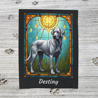 Labrador Retriever Silver Coat Blanket, Velveteen Plush Custom Dog Lover Throw, Personalized Gift