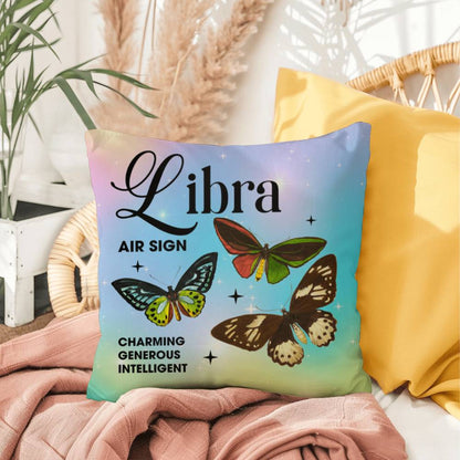 Libra Butterfly Indoor/Outdoor Pillow - Celestial Butterfly Pillow, Zodiac Home Accent