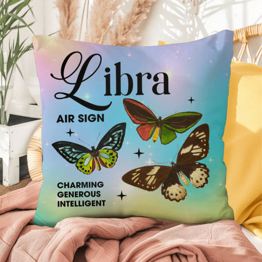 Libra Butterfly Indoor/Outdoor Pillow - Celestial Butterfly Pillow, Zodiac Home Accent