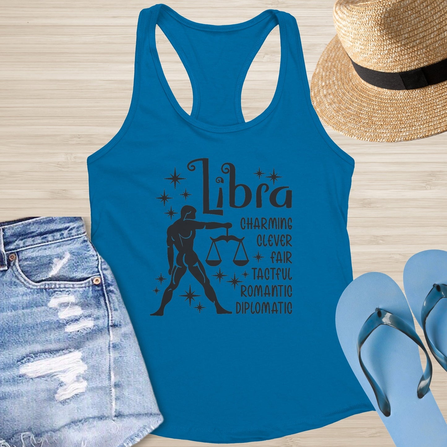 Libra Racerback Tank - Harmony & Healing Tank for Mental Health & Air Signs - MySisterIsASurvivor