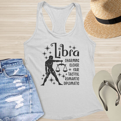 Libra Racerback Tank - Harmony & Healing Tank for Mental Health & Air Signs - MySisterIsASurvivor