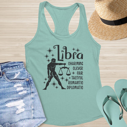 Libra Racerback Tank - Harmony & Healing Tank for Mental Health & Air Signs - MySisterIsASurvivor