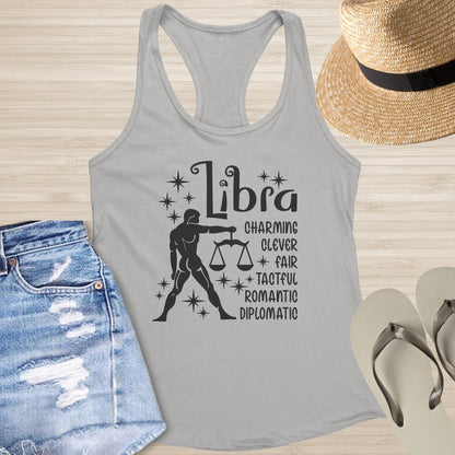 Libra Racerback Tank - Harmony & Healing Tank for Mental Health & Air Signs - MySisterIsASurvivor