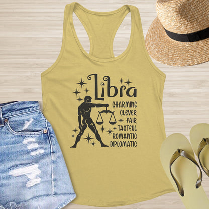 Libra Racerback Tank - Harmony & Healing Tank for Mental Health & Air Signs - MySisterIsASurvivor