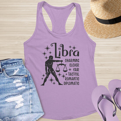 Libra Racerback Tank - Harmony & Healing Tank for Mental Health & Air Signs - MySisterIsASurvivor