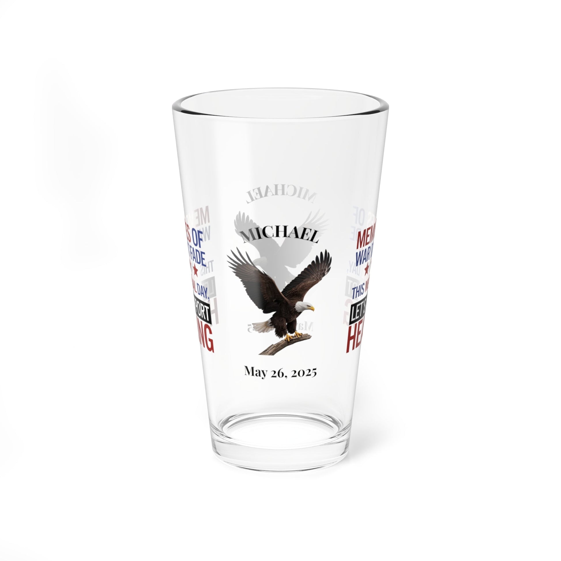 Memories Of War Don't Fade pint glass - engraved PTSD awareness glass for veterans and service members