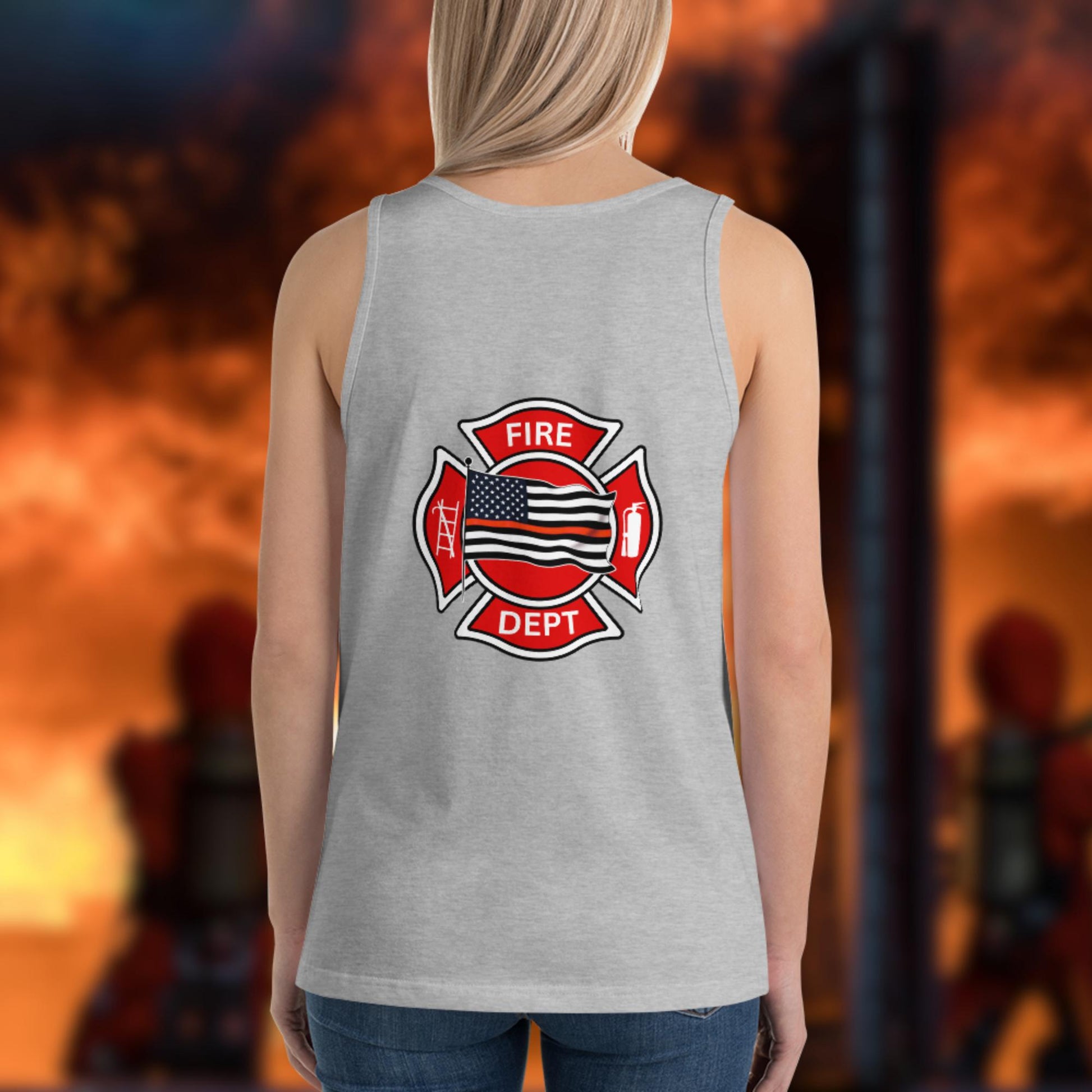 Every Firefighter Deserves a Safe Mind tank top promoting firefighter wellness