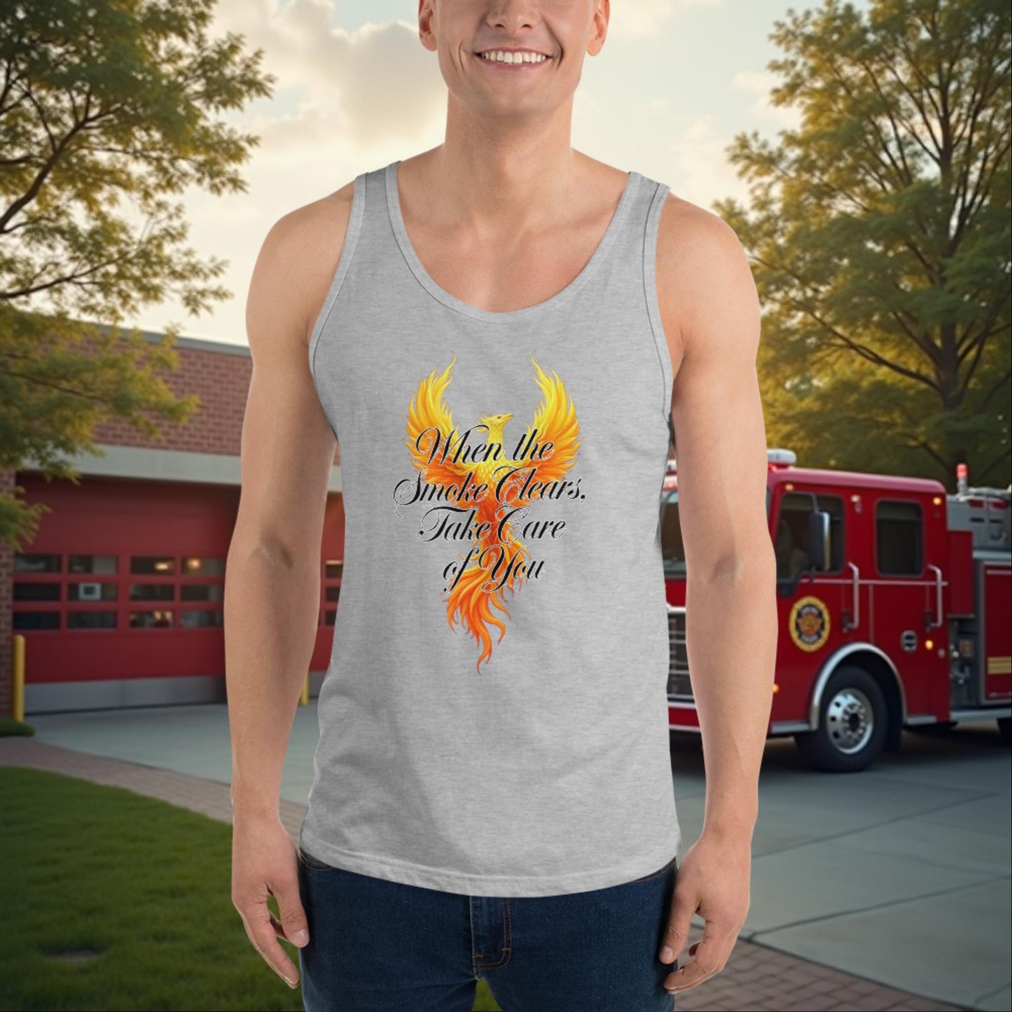 When The Smoke Clears, Take Care Of You personalized firefighter wellness and self-care shirt