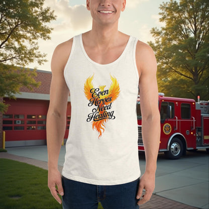 Even Heroes Need Healing personalized firefighter recovery shirt for emotional and mental health support